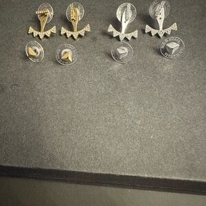 Gold and Silver Bow Earrings